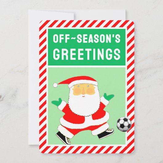 Funny Soccer Christmas Feiertagskarte (Vorderseite)