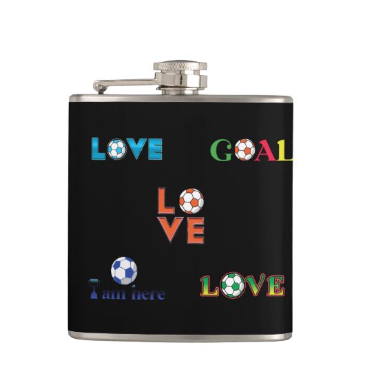 Funny Soccer Cup Aufkleber Flachmann (Vorderseite)