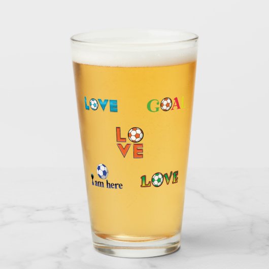 Funny Soccer Cup Aufkleber Glas (Vorne (Gefüllt))