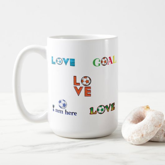 Funny Soccer Cup Aufkleber Kaffeetasse (Mit Donut)