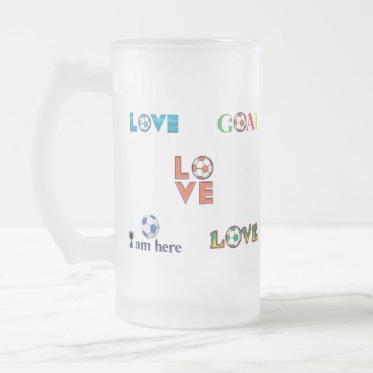 Funny Soccer Cup Aufkleber Mattglas Bierglas (Links)
