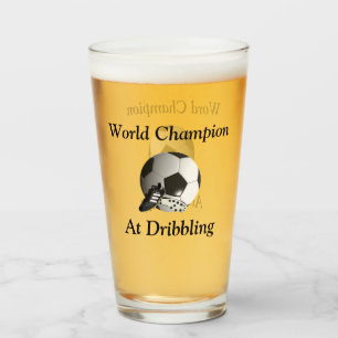 Funny Soccer Dribbler Champion, Bierglas Glas