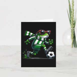 Funny Soccer Frog Animal Graphic Frog Playing Socc Karte