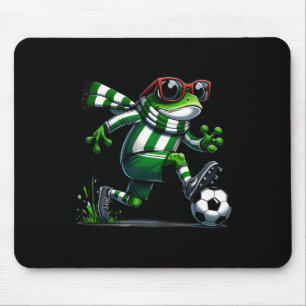 Funny Soccer Frog Animal Graphic Frog Playing Socc Mousepad