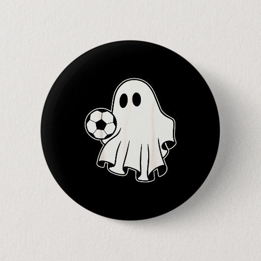 Funny Soccer Ghost Playing Soccer Lovers Halloween Button (Vorderseite)