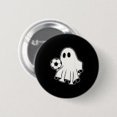 Funny Soccer Ghost Playing Soccer Lovers Halloween Button (Vorne & Hinten)