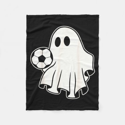 Funny Soccer Ghost Playing Soccer Lovers Halloween Fleecedecke (Vorderseite)