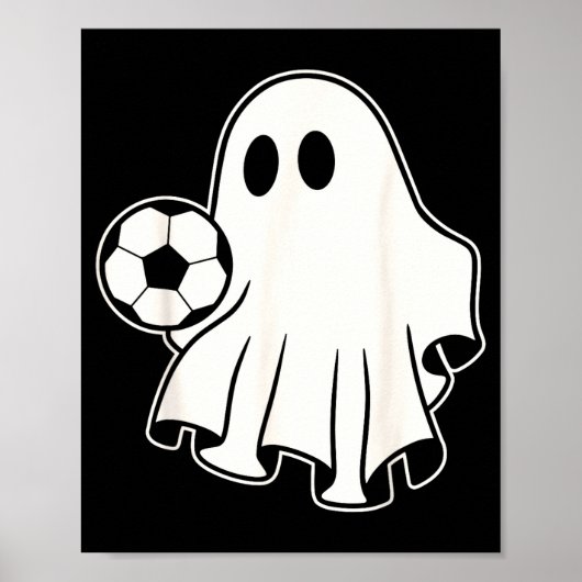 Funny Soccer Ghost Playing Soccer Lovers Halloween Poster (Vorne)
