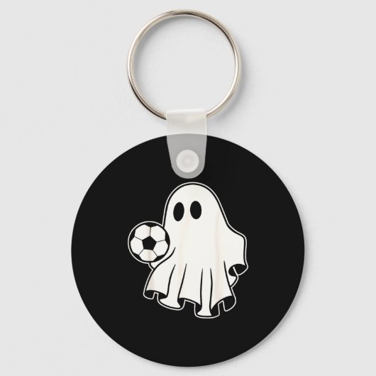 Funny Soccer Ghost Playing Soccer Lovers Halloween Schlüsselanhänger (Vorderseite)