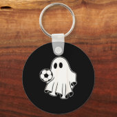 Funny Soccer Ghost Playing Soccer Lovers Halloween Schlüsselanhänger (Vorderseite)
