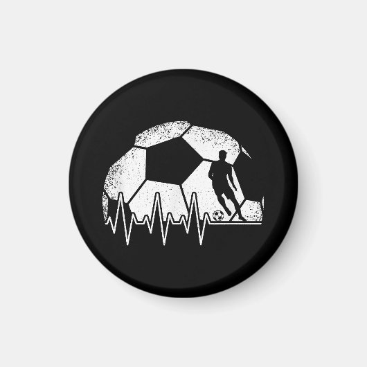Funny Soccer Heartbeat Soccer Player Magnet (Vorne)