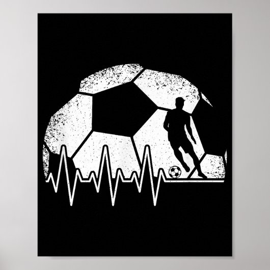 Funny Soccer Heartbeat Soccer Player Poster (Vorne)
