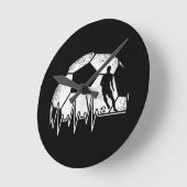 Funny Soccer Heartbeat Soccer Player Runde Wanduhr (Winkel)