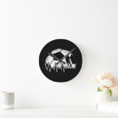 Funny Soccer Heartbeat Soccer Player Runde Wanduhr (Zuhause)