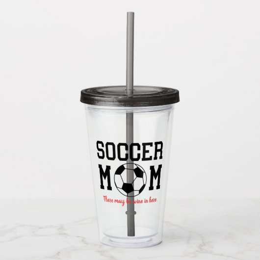 Funny Soccer Mama Acrylic Tumbler Acryltrinkbecher (Vorderseite)