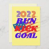 Funny soccer meme RUN KICK GOAL T - Shirt Einladung (Vorne/Hinten)