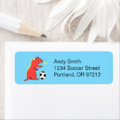 Funny Soccer Player Cartoon Dinosaur (Insitu)