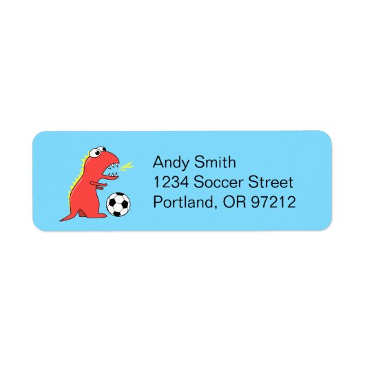 Funny Soccer Player Cartoon Dinosaur (Vorne)