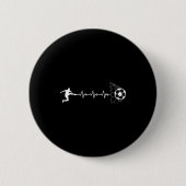 Funny Soccer Player Heart Pulse Graphic Srt Footba Button (Vorderseite)