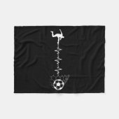 Funny Soccer Player Heart Pulse Graphic Srt Footba Fleecedecke (Vorderseite (Horizontal))