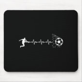 Funny Soccer Player Heart Pulse Graphic Srt Footba Mousepad (Vorne)