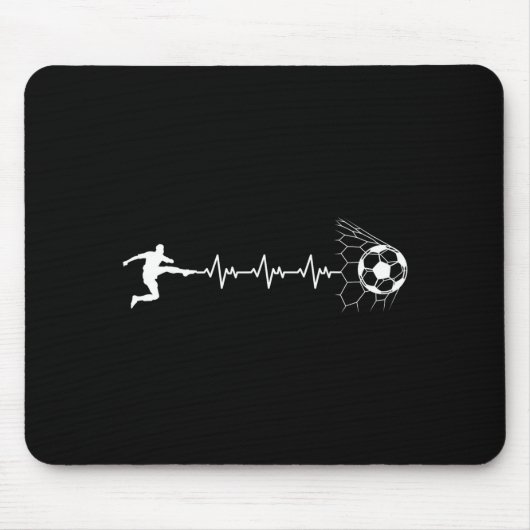 Funny Soccer Player Heart Pulse Graphic Srt Footba Mousepad (Vorne)