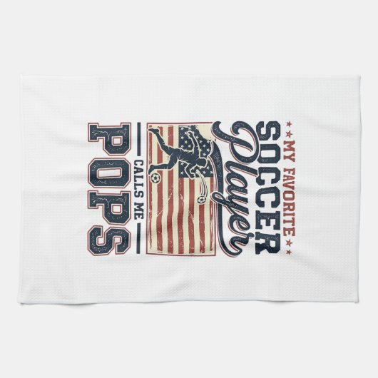 Funny Soccer Pops Vintage Engraving Shirt Design_1 Geschirrtuch (Horizontal)