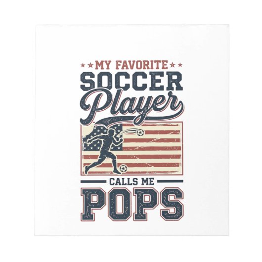 Funny Soccer Pops Vintage Engraving Shirt Design_1 Notizblock (Vorderseite)