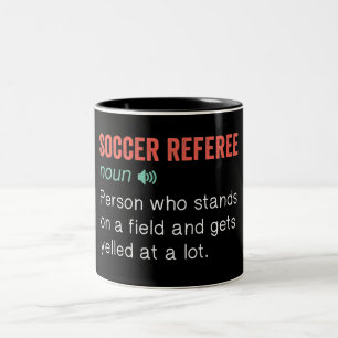 Funny Soccer Referenz Definition Zweifarbige Tasse