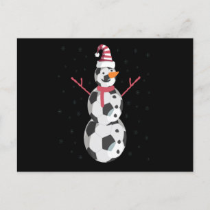 Funny Soccer Snowman Weihnachten Neues Jahr Gesche Postkarte