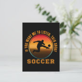 Funny Soccer Sprichwort Vintag Silhouette Player Postkarte (Stehend Vorderseite)
