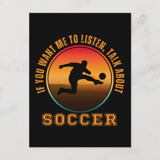 Funny Soccer Sprichwort Vintag Silhouette Player Postkarte (Vorderseite)
