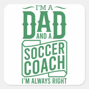Funny Soccer Vater Fathers Day Im Vater und Fußbal Quadratischer Aufkleber