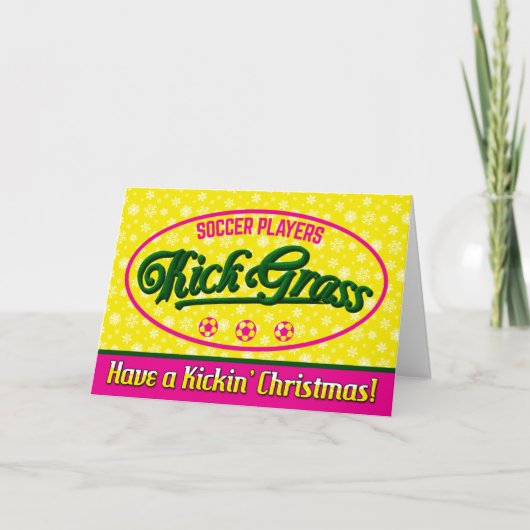 Funny Soccer Weihnachtskarte Feiertagskarte (Vorderseite)