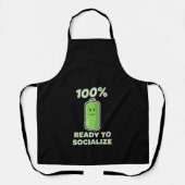 Funny Social Battery 100% Full - Bereit zu Sociali Schürze (Vorderseite)