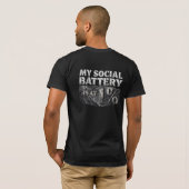 Funny Social Battery 1% Introvert Quote Stone Text T-Shirt (Schwarz voll)