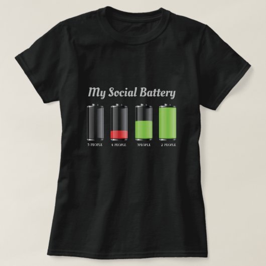 Funny Social Battery Life Ladys T - Shirt (Design vorne)