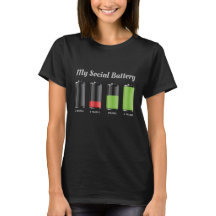 Funny Social Battery Life Ladys T - Shirt