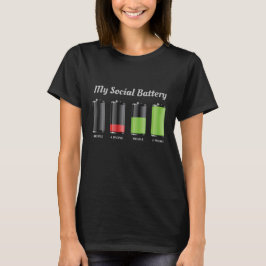 Funny Social Battery Life Ladys T - Shirt