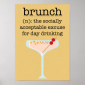 Funny Social Brunch Drink Quote Typografie Poster (Vorne)