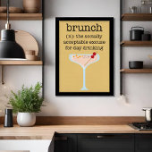 Funny Social Brunch Drink Quote Typografie Poster