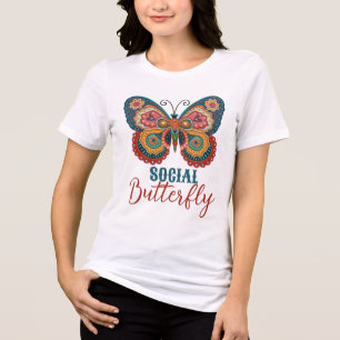 Funny Social Butterfly farbige Inspirivity Tri-Blend Shirt