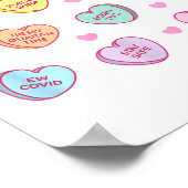 Funny Social Distance Valentine Candy Conversation Poster (Ecke)