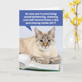 Funny Social Distancing House Cat - Kopier Card Karte (Gelbe Blume)