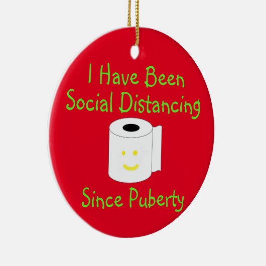 Funny Social Distancing Keramik Ornament (Rechts)
