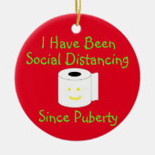 Funny Social Distancing Keramik Ornament (Vorne)
