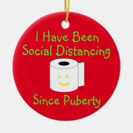 Funny Social Distancing Keramik Ornament