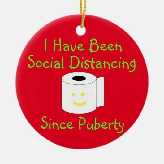Funny Social Distancing Keramik Ornament (Vorne)