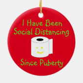 Funny Social Distancing Keramik Ornament (Hinten)
