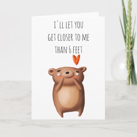 Funny Social Distancing Valentinstag Liebe Karte (Vorderseite)